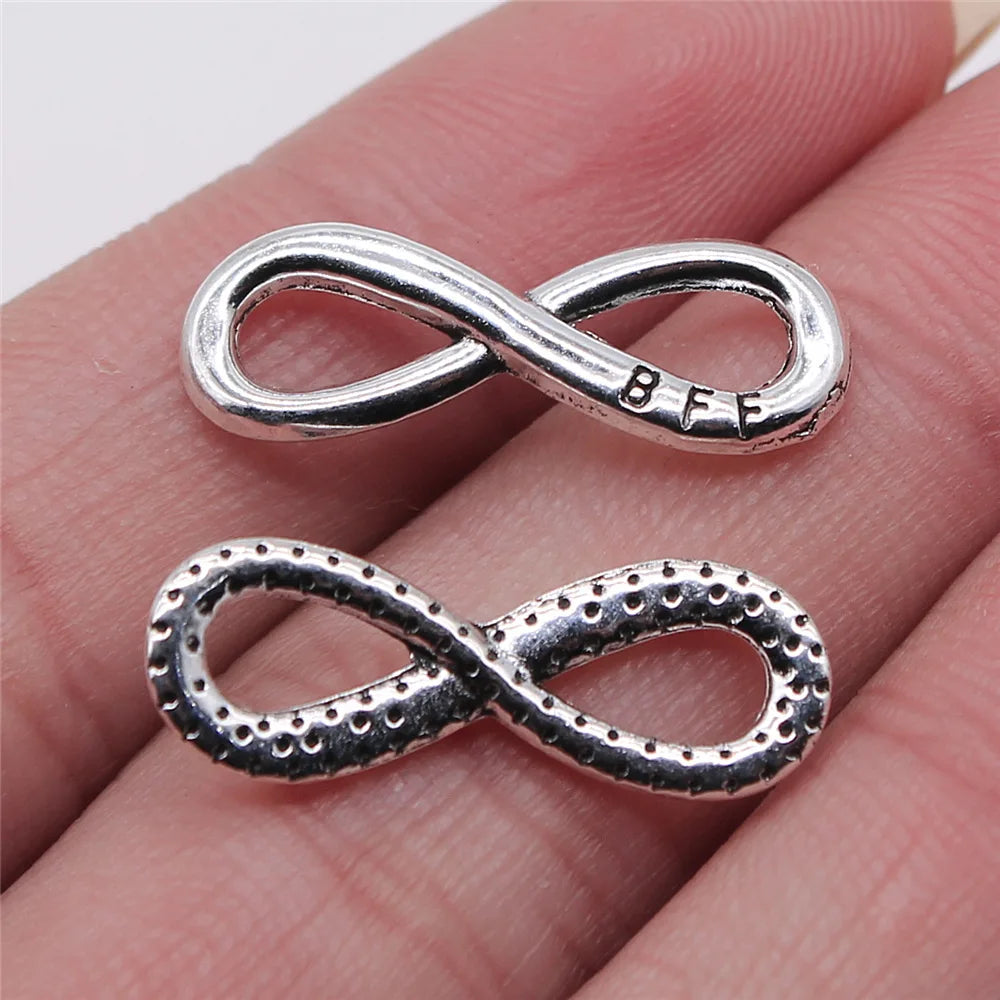 8x24mm 1g Multicolor Zinc Alloy BFF Infinity Symbol Connector Charm for Bracelet Making