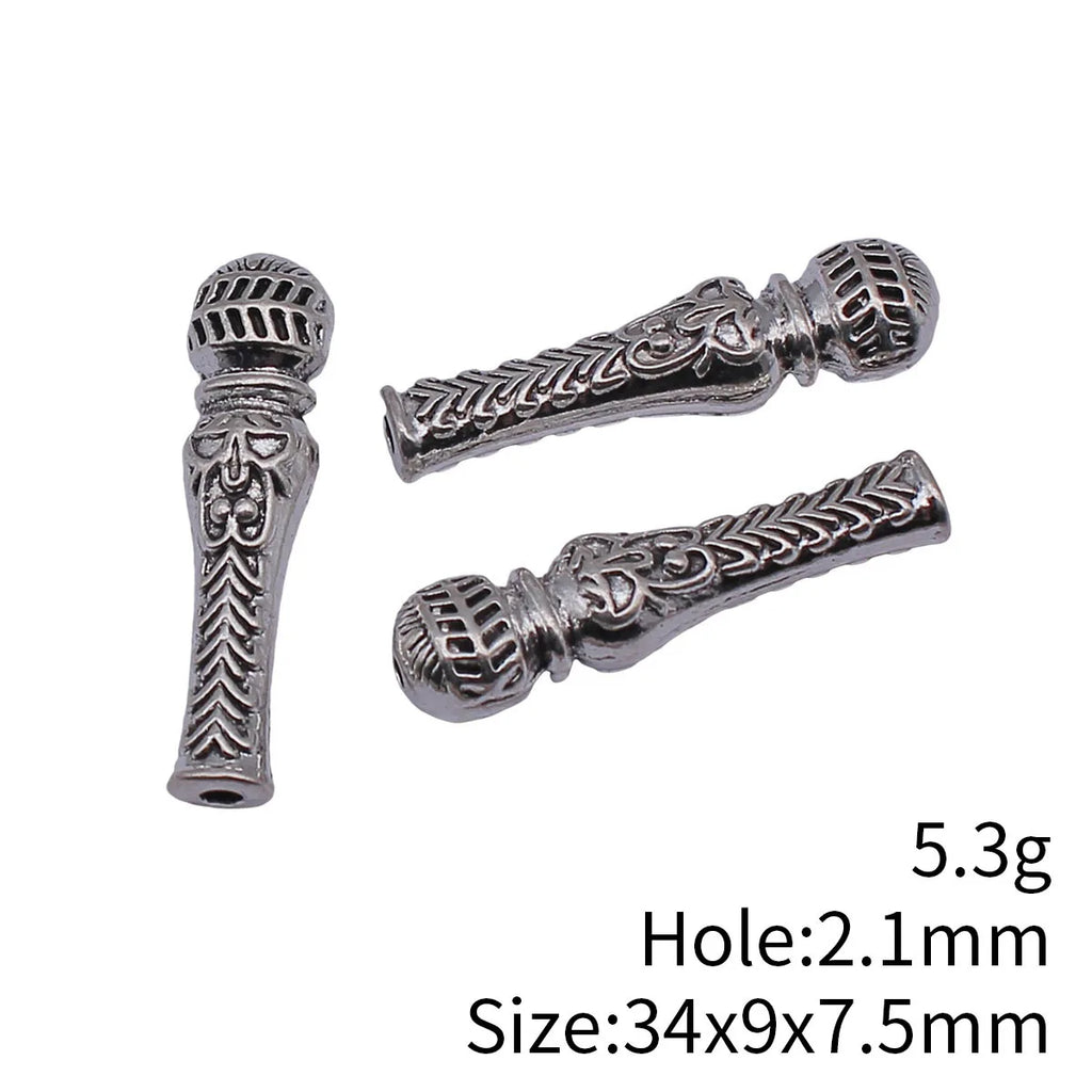 34x9x7.5mm 5.3g Multicolor Zinc Alloy Imam Prayer Loose Metal Beads for DIY Rosary Bracelet Jewelry Making