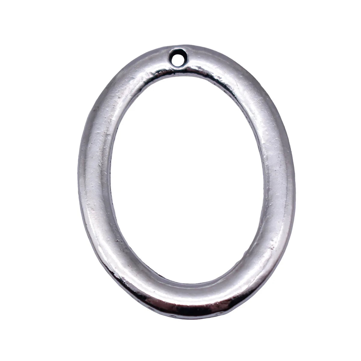29x22mm 2.4g Antique Silver Zinc Alloy Openwork Oval Ring Hollow Charm Pendant for DIY Necklace Making
