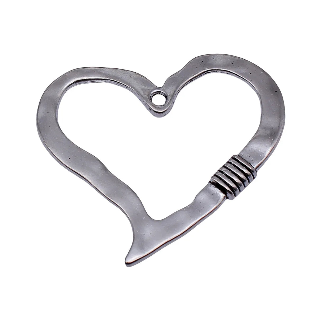 61x56mm 12.2g Antique Silver Zinc Alloy Heart Charm Pendant for DIY Necklace Bracelet Jewelry Making