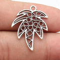 29x22mm 1.8g Antique Silver Zinc Alloy Hollow Leaf Charm Pendant for DIY Bracelet Necklace Making