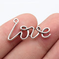 28x16mm 1.8g Antique Silver Zinc Alloy LOVE Letter Charm Pendant for DIY Necklace Bracelet