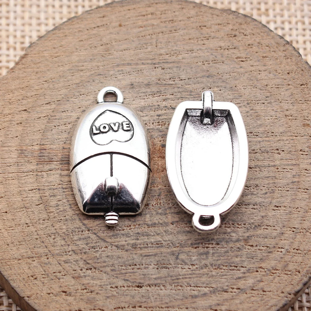 25x14mm 2.4g Antique Silver Zinc Alloy LOVE Mouse charm pendant for DIY bracelet necklace making