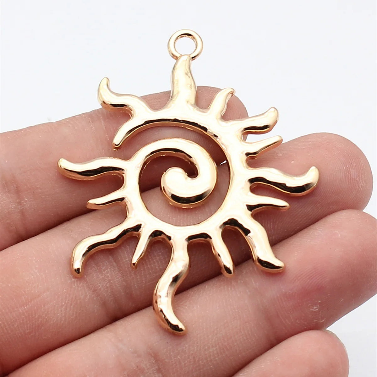 60x48mm 9.1g Multicolor Zinc Alloy Sun Charm Pendant for DIY Necklace Bracelet Earring Making