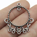 37x32mm 2.8g Multicolor Zinc Alloy Round Earring Connector Charm for DIY Hoop Earrings Jewelry Making