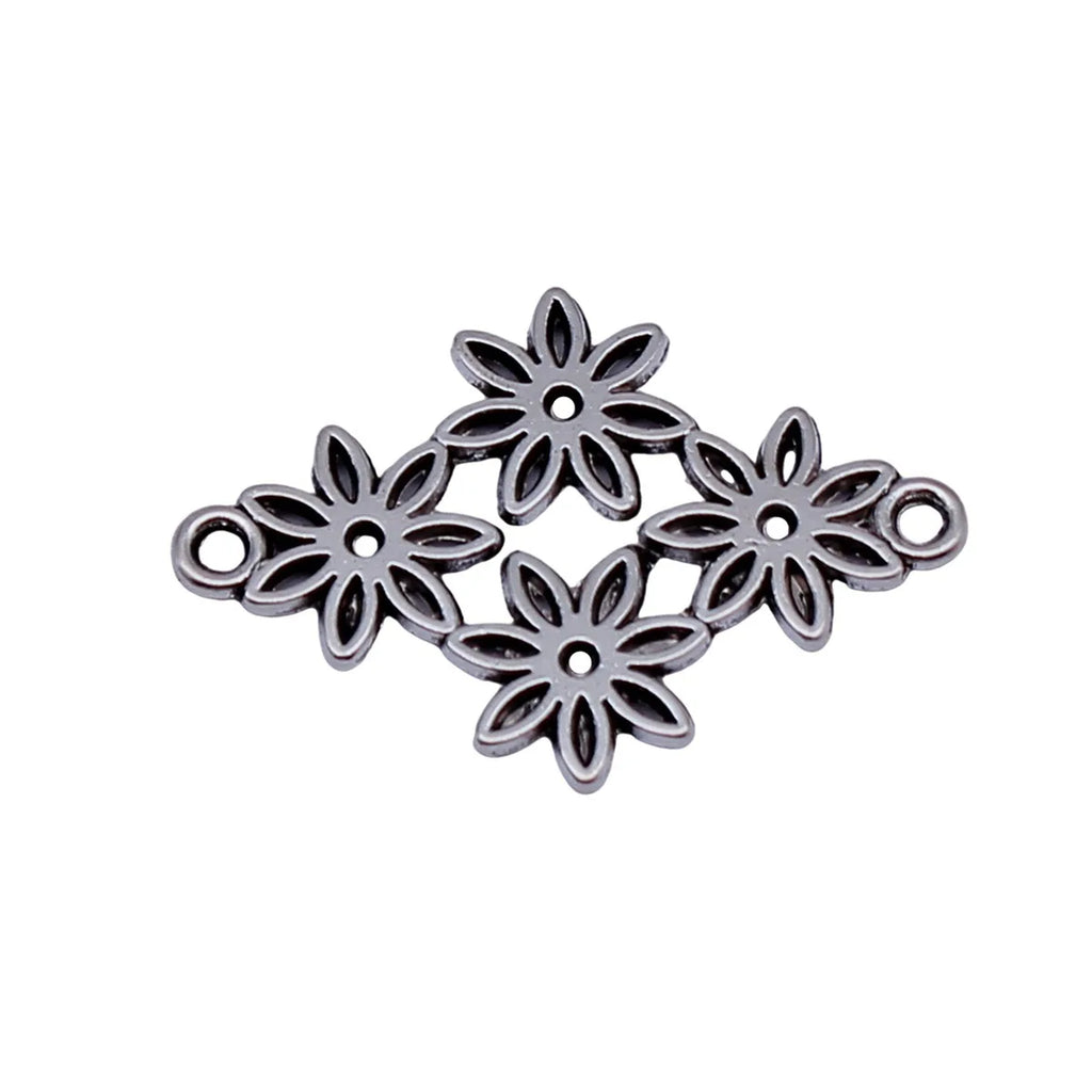 30x21mm 1.7g Multicolor Zinc Alloy Flower Diamond Connector Charm for DIY Earrings Bracelet Making