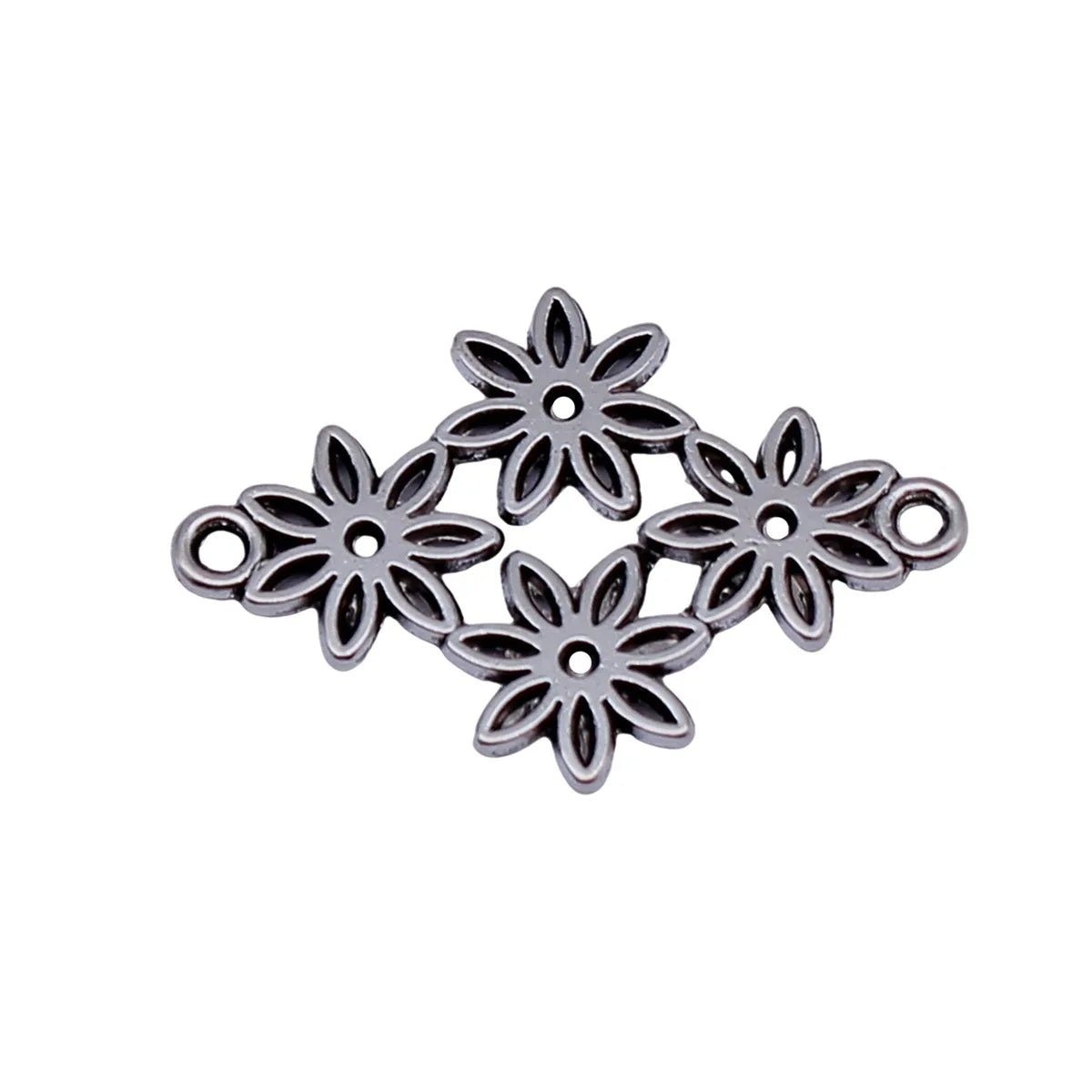 30x21mm 1.7g Multicolor Zinc Alloy Flower Diamond Connector Charm for DIY Earrings Bracelet Making
