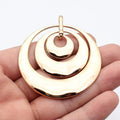 70x60mm 14.1g KC Gold Zinc Alloy Three Layer Round Ring Large Charm Pendant for DIY Necklace Making