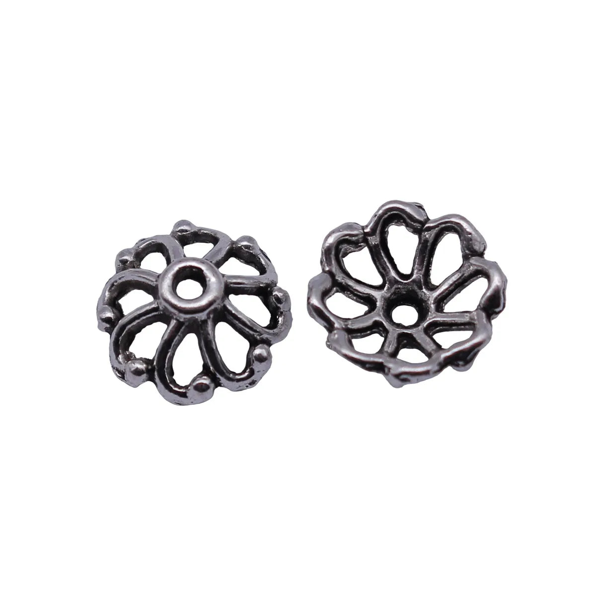 10x10x4.3mm 0.44g Antique Silver Zinc Alloy Spiral Flower Bead Caps for DIY Beaded Jewelry Making