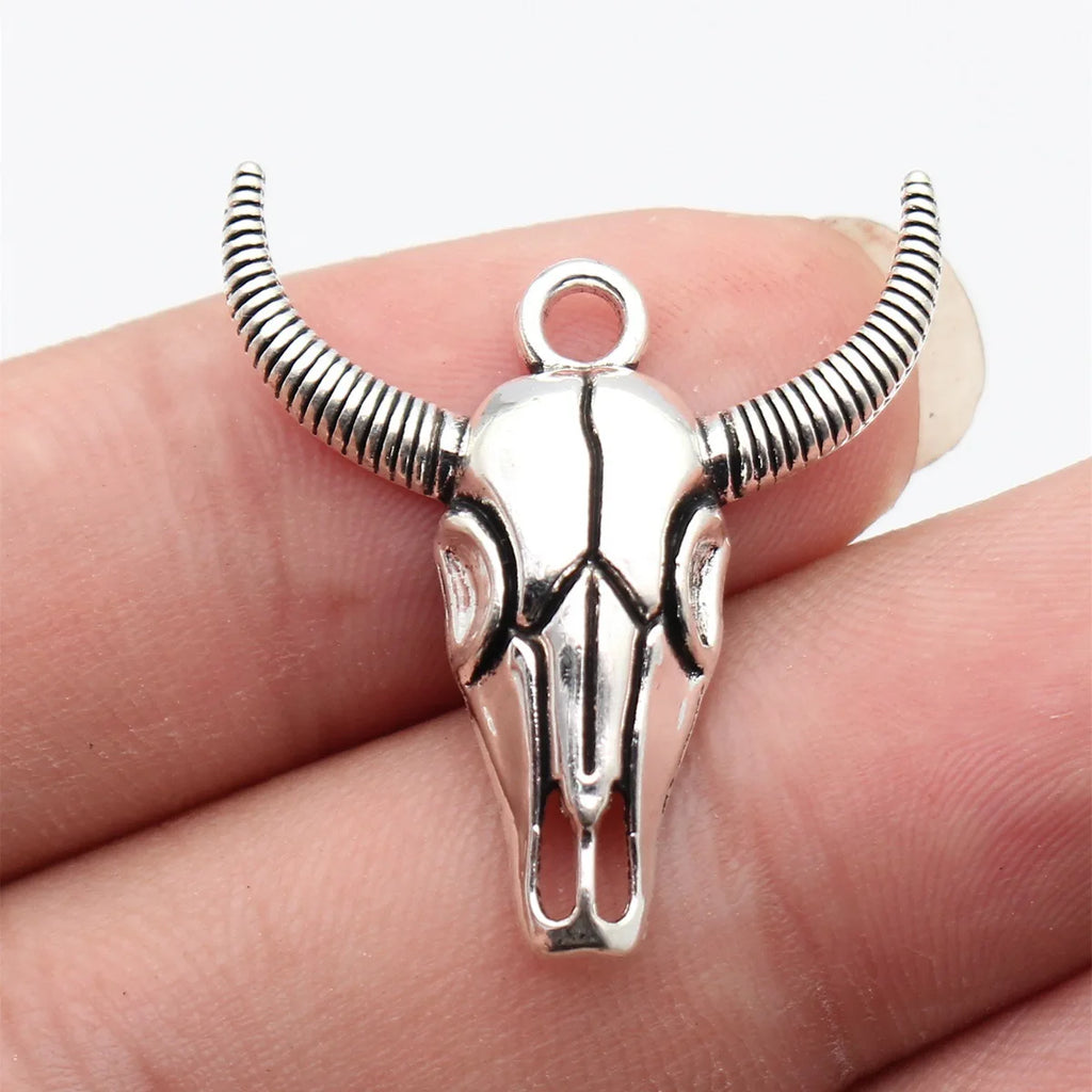 31x27mm 2.4g Multicolor Zinc Alloy Bull Head Charm Pendant for DIY Necklace Bracelet Jewelry Making