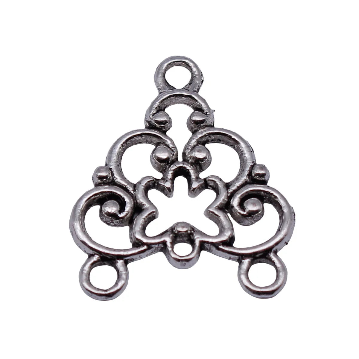 22x19mm 1.3g Antique Silver Zinc Alloy Hollow Earring Connector Charm for DIY Earring Jewelry Making