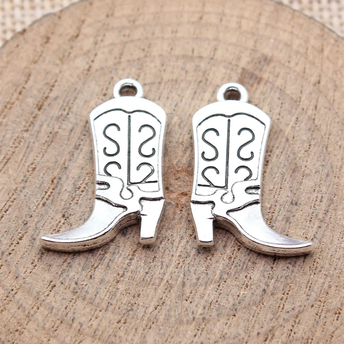 25x16mm 2.2g Multi Color Zinc Alloy Double Sided Cowboy Boot Charm Pendant for DIY Western Jewelry Making