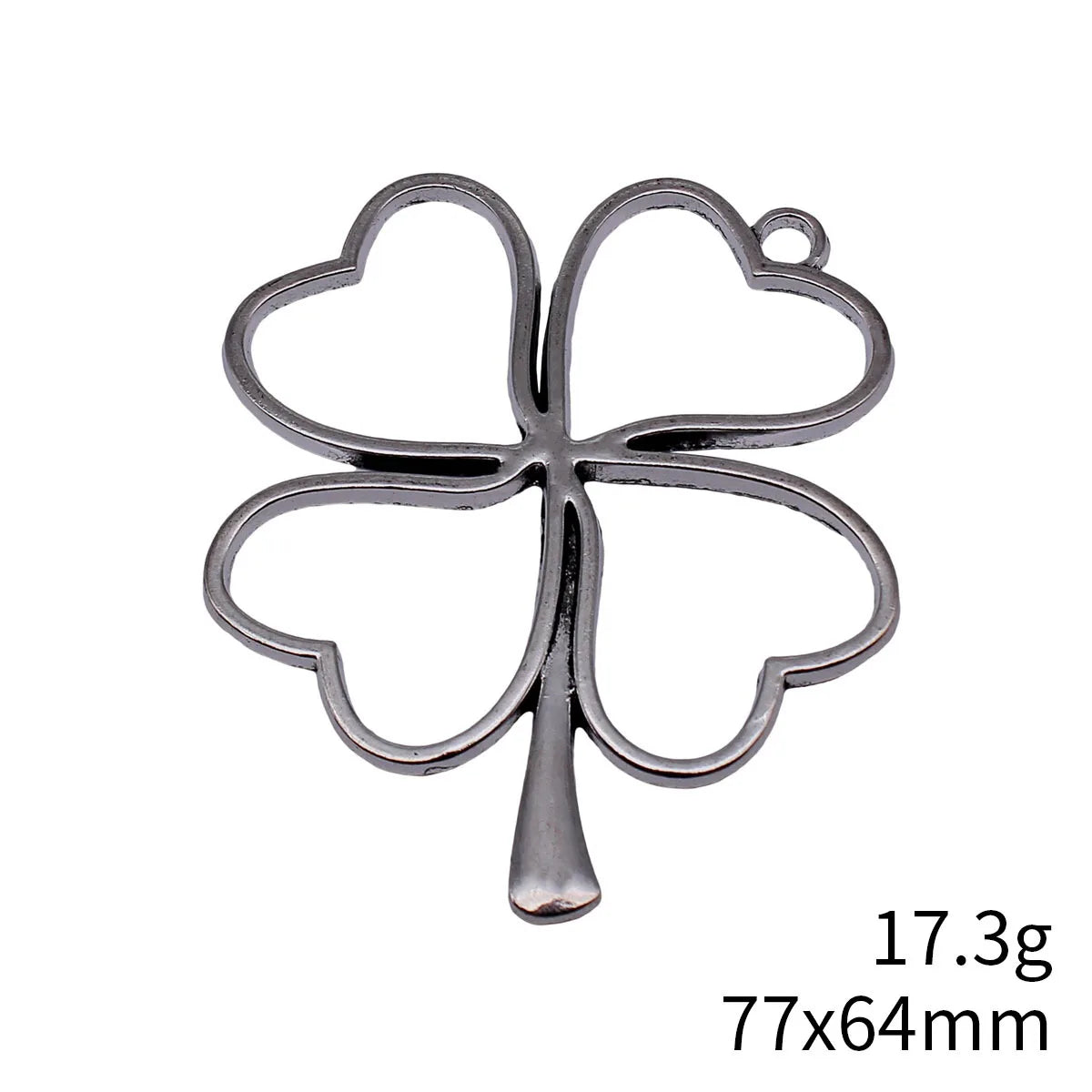 77x64mm 17.3g Antique Silver Zinc Alloy Large Hollow Four Leaf Clover Charm Pendant for DIY Jewelry