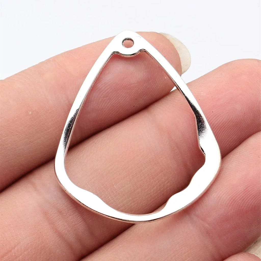 41x33mm 2.8g Multicolor Zinc Alloy Openwork Geometric Teardrop Hollow Charm Pendant for DIY Jewelry