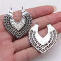 38x43mm 5.4g Antique Silver Zinc Alloy Geometric Earring Connector Charm Pendant for DIY Earrings