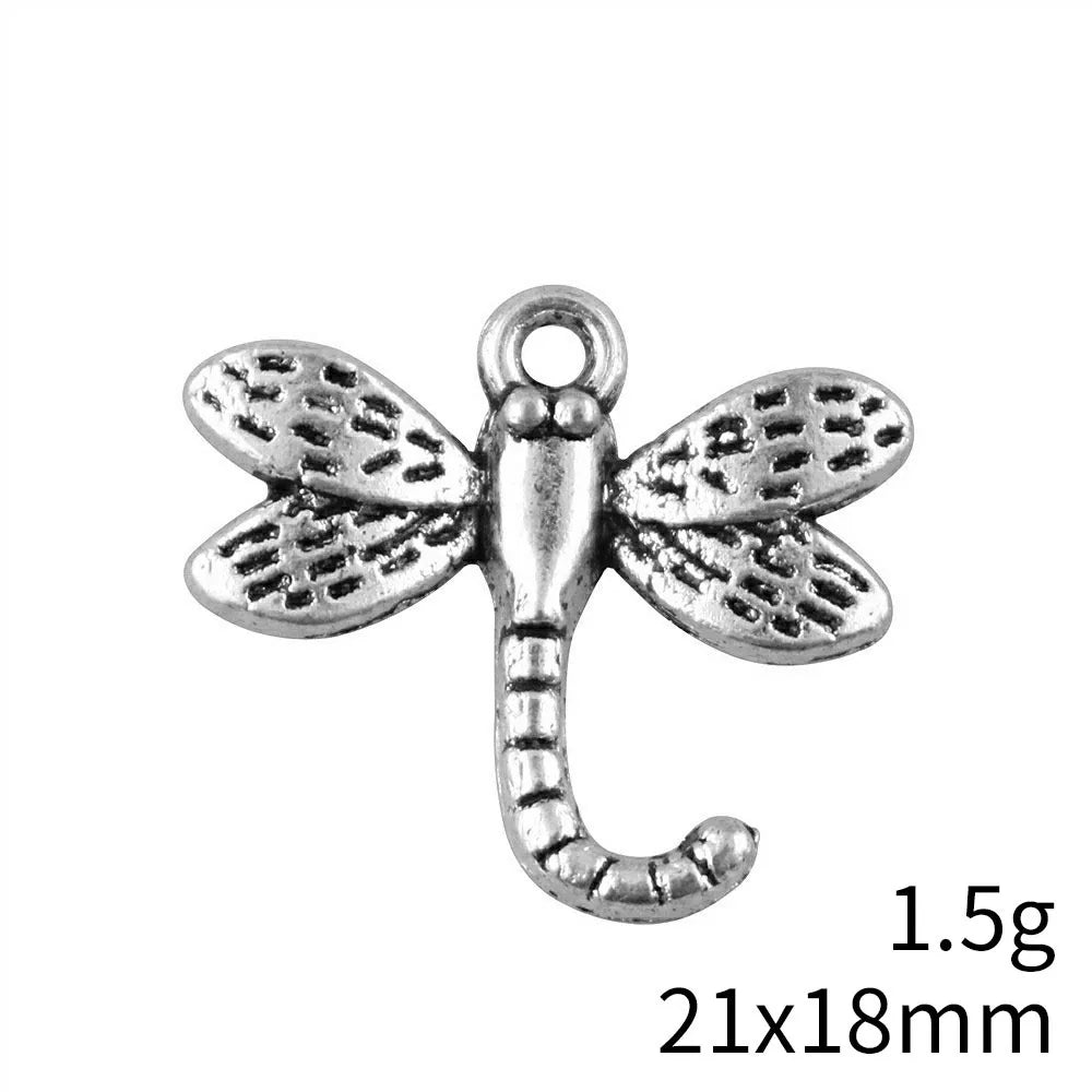 21x18mm 1.5g Multicolor Zinc Alloy Dragonfly Charm Pendant for Necklace Bracelet Earring Making