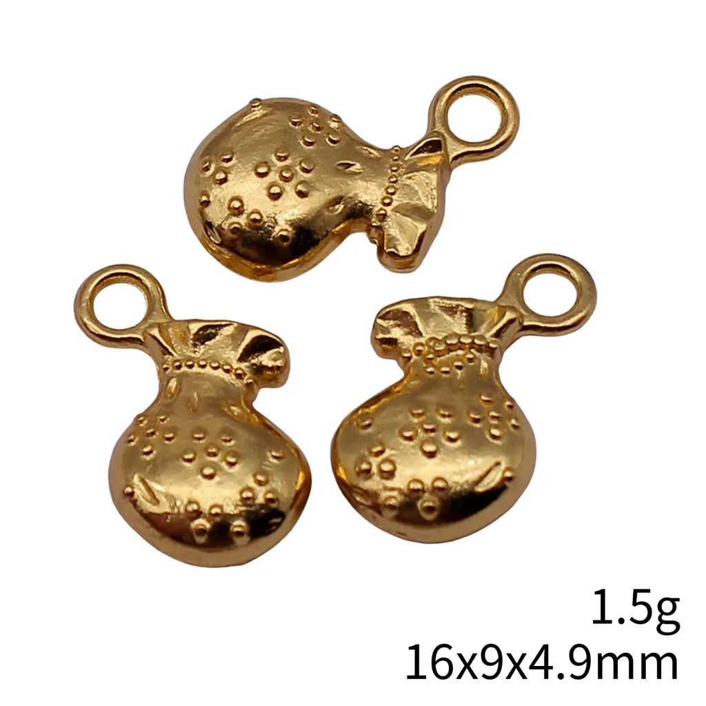 16x9x4.9mm 1.5g Bright Gold Zinc Alloy Money Bag Charm Pendant for DIY Necklace Bracelet Jewelry