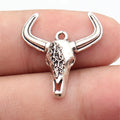 25x23mm 1.4g Antique Silver Zinc Alloy Bull Head Charm Pendant for Western Jewelry Making