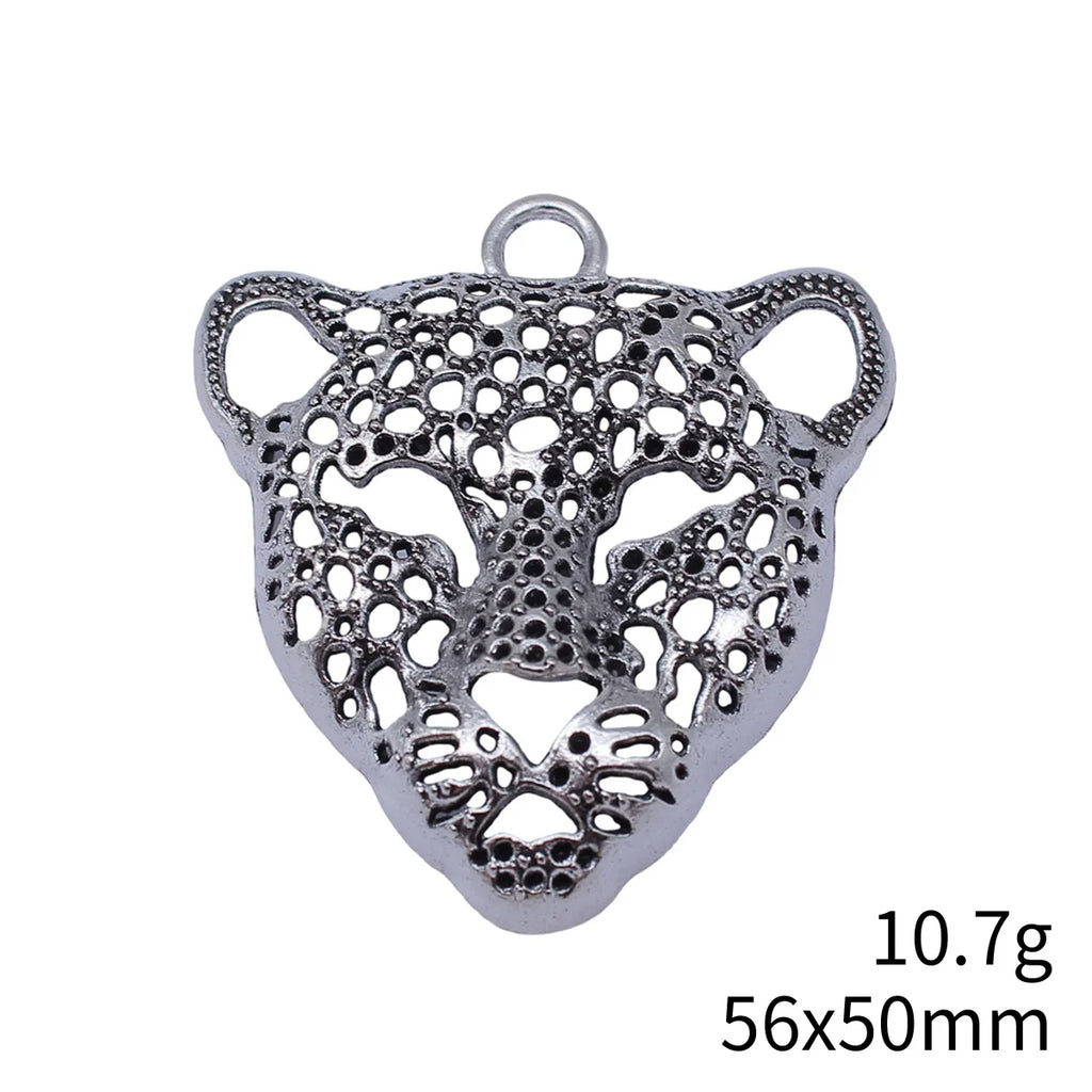56x50mm 10.7g Multicolor Zinc Alloy Leopard Head charm pendant for DIY necklace bracelet jewelry making