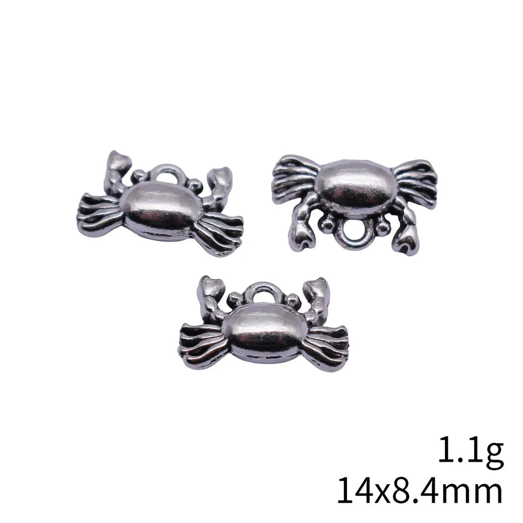 14x8.4mm 1.1g Antique Silver Zinc Alloy Crab charm pendant for DIY bracelet necklace jewelry making