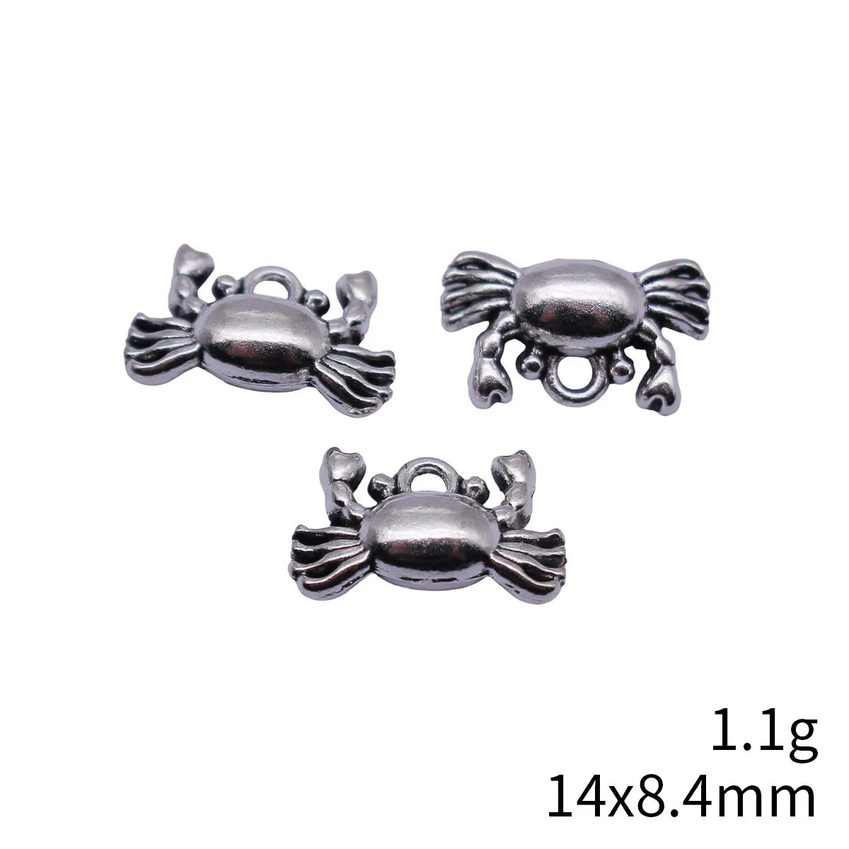 14x8.4mm 1.1g Antique Silver Zinc Alloy Crab charm pendant for DIY bracelet necklace jewelry making