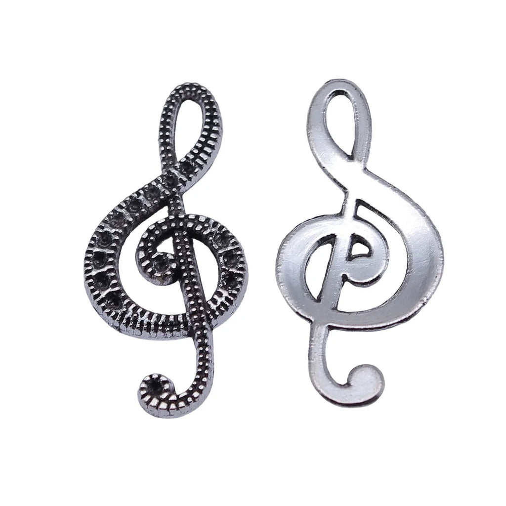 33x15mm 1.85g Antique Silver Zinc Alloy Music Note Charm Pendant for DIY Necklace Jewelry Making