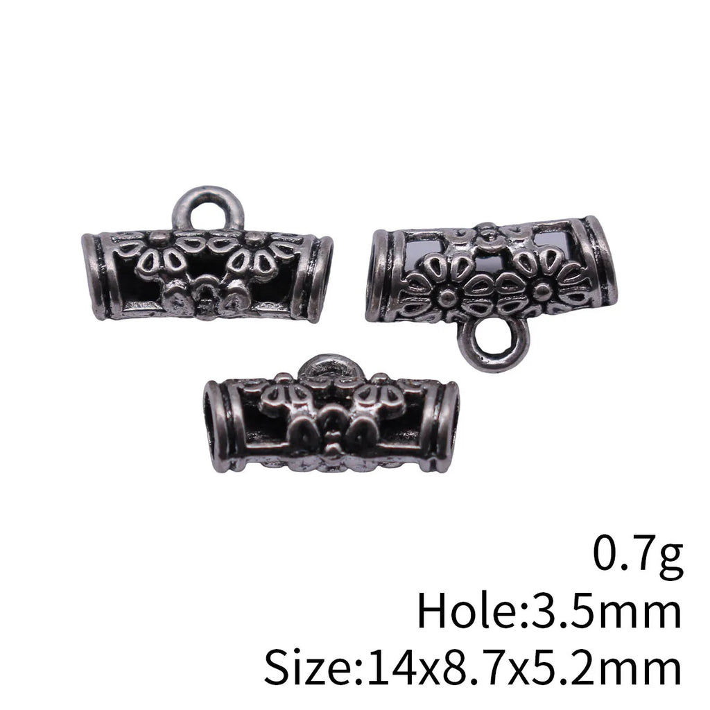 14x8.7x5.2mm 0.7g Multicolor Zinc Alloy Flower Three-Hole Pendant Bail Connector for DIY Necklace Making