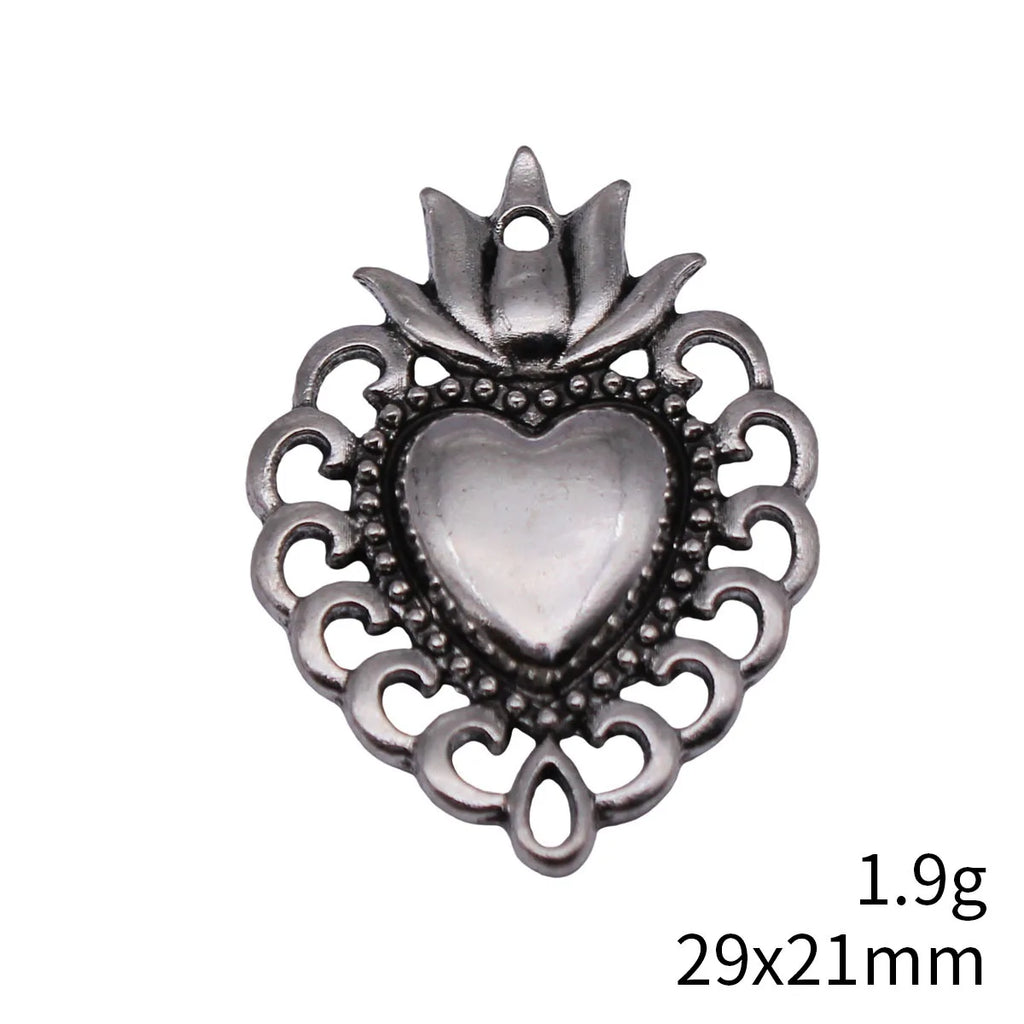 29x21mm 1.9g Multicolor Zinc Alloy Gothic Heart Charm Pendant for DIY Necklace Bracelet Jewelry Making