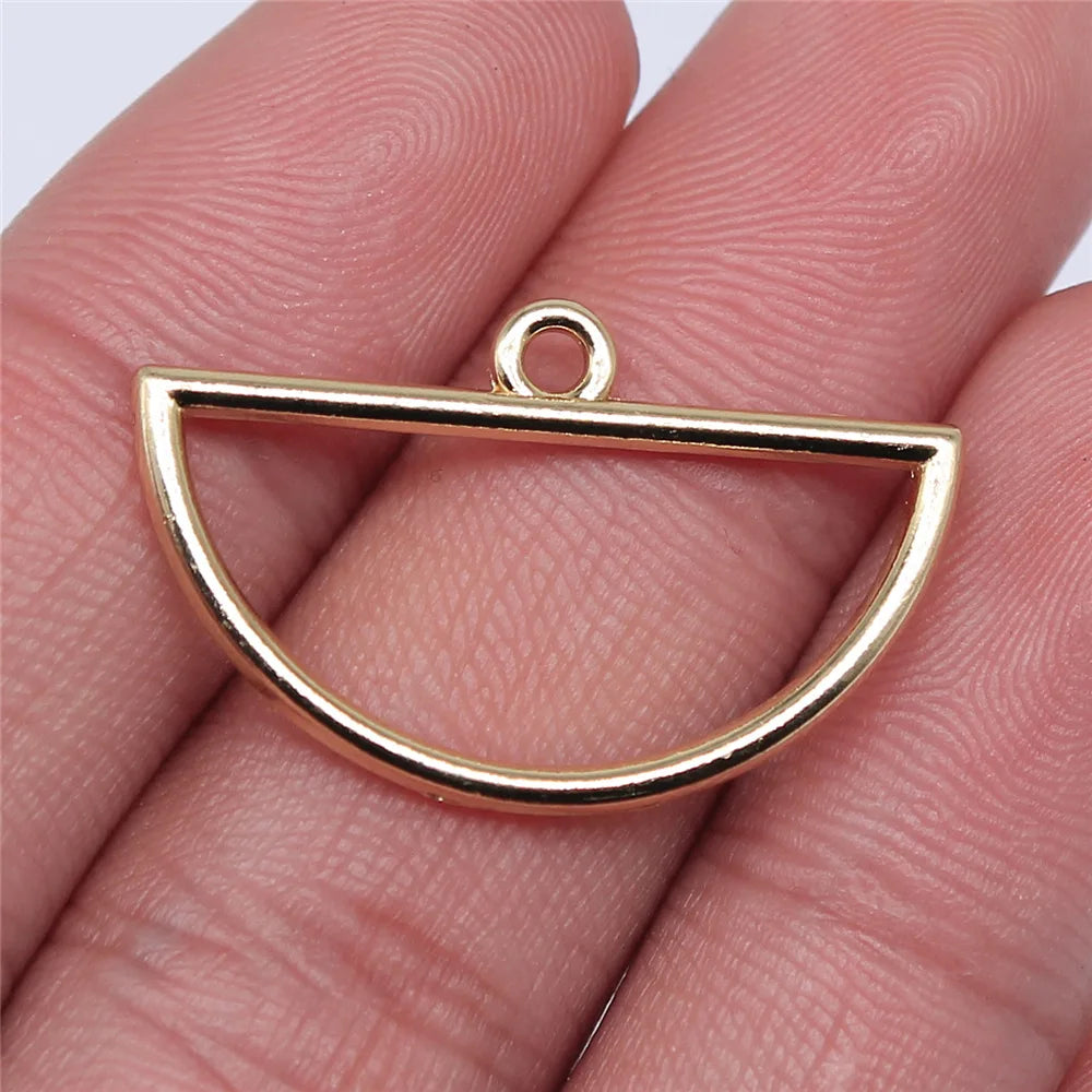 30x19mm 1.3g KC Gold Zinc Alloy Geometric Charm Pendant for DIY Necklace Earring Jewelry Making
