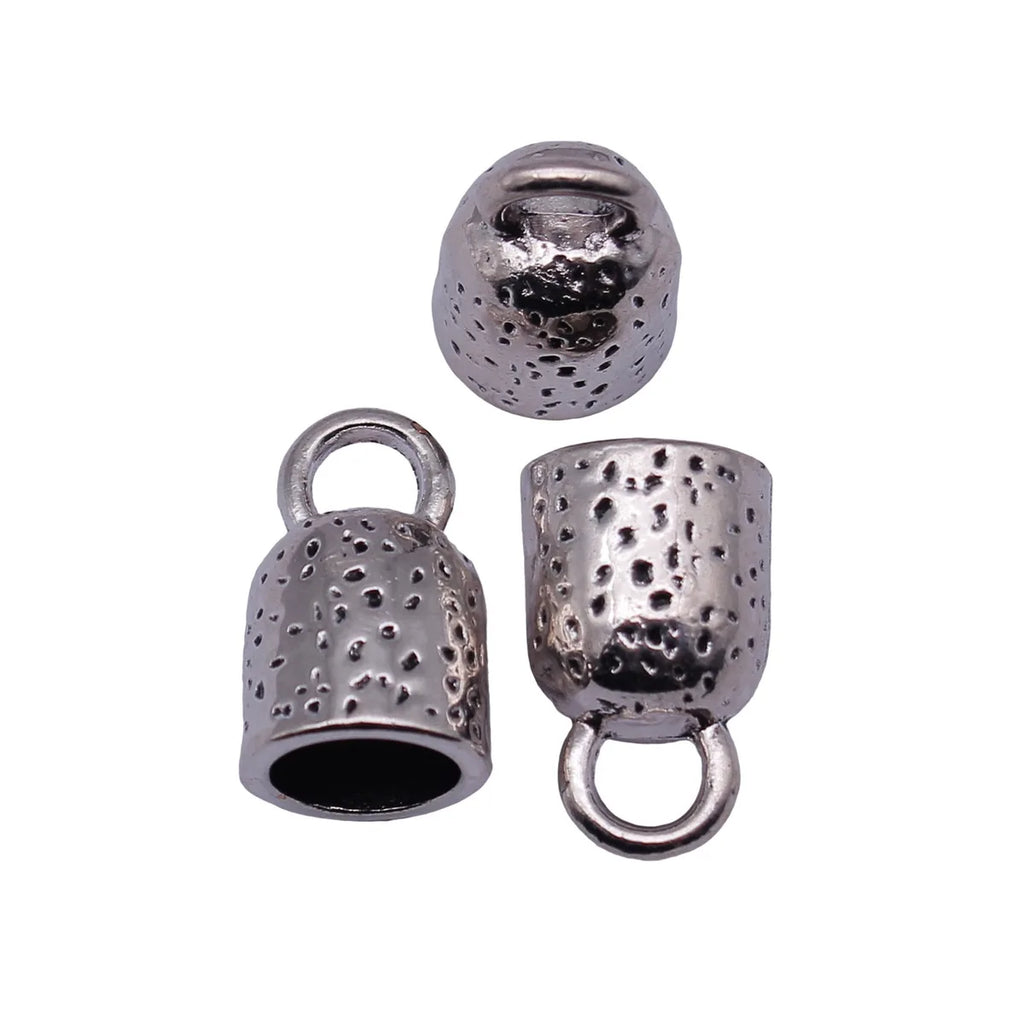 19x12x11mm 3.1g Antique Silver Zinc Alloy Dimple Texture Tassel Caps Jewelry Findings for DIY Pendant Making