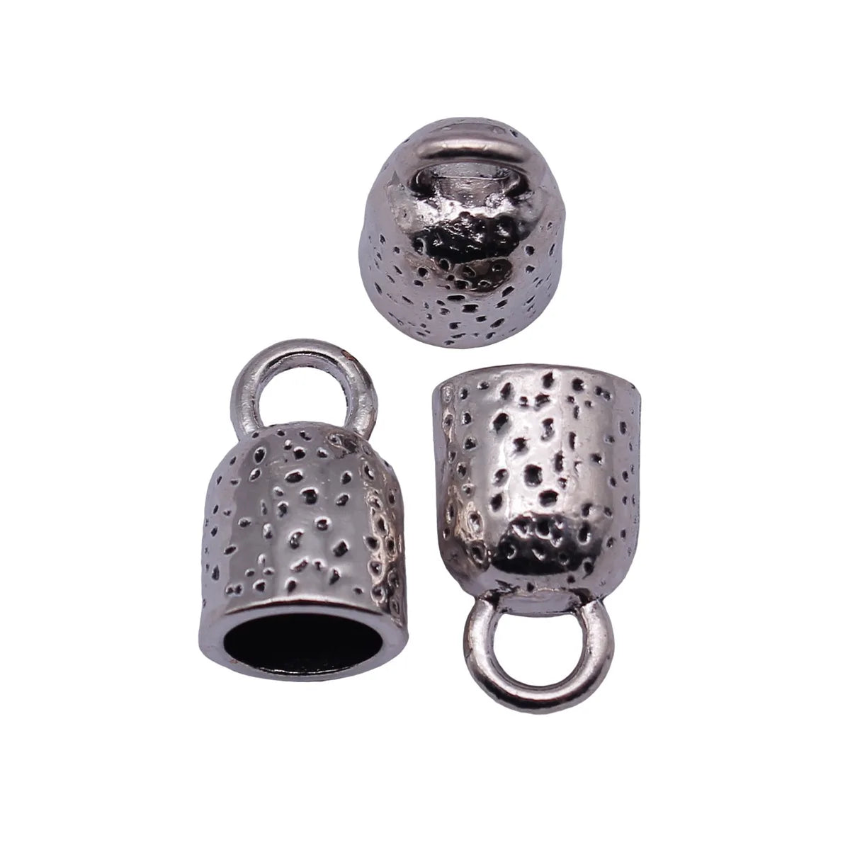 19x12x11mm 3.1g Antique Silver Zinc Alloy Dimple Texture Tassel Caps Jewelry Findings for DIY Pendant Making