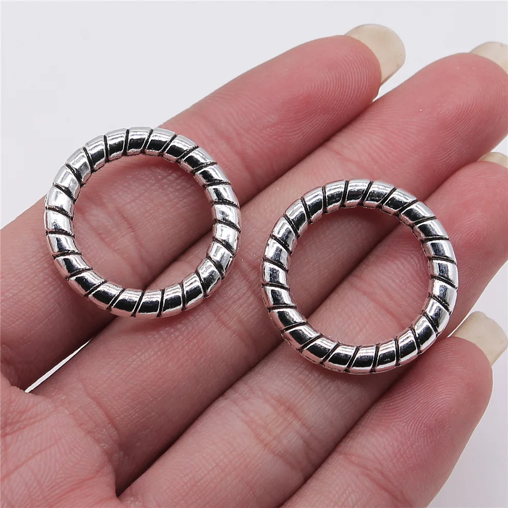 27x27mm 5.4g Multicolor Zinc Alloy Round Ring Charm Pendant for Necklace Earring Jewelry Making