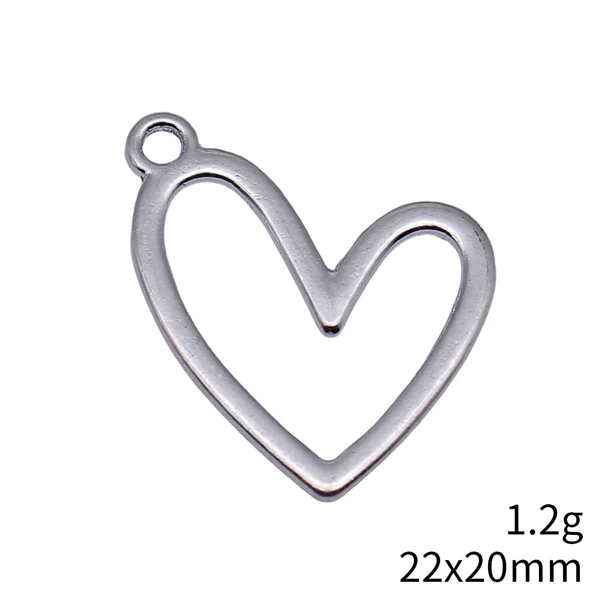 22x20mm 1.2g Multicolor Zinc Alloy Geometric Hollow Heart Charm Pendant for DIY Jewelry Making