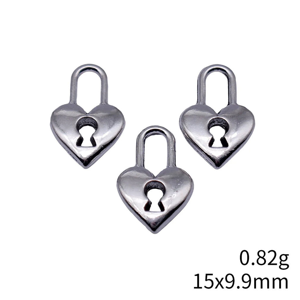 15x9.9mm 0.82g Antique Silver Zinc Alloy Heart Lock Charm Pendant for DIY Necklace Bracelet Jewelry Making