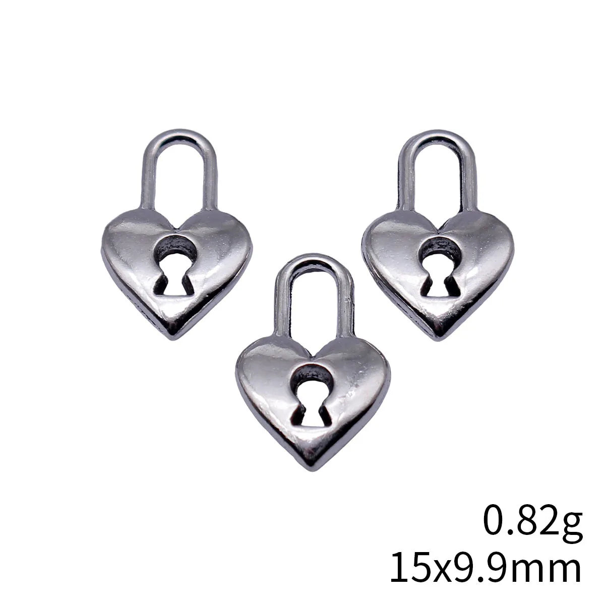 15x9.9mm 0.82g Antique Silver Zinc Alloy Heart Lock Charm Pendant for DIY Necklace Bracelet Jewelry Making