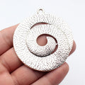 70x62mm 23g Antique Silver Zinc Alloy Dotted Swirl Large Charm Pendant for DIY Necklace Jewelry Making