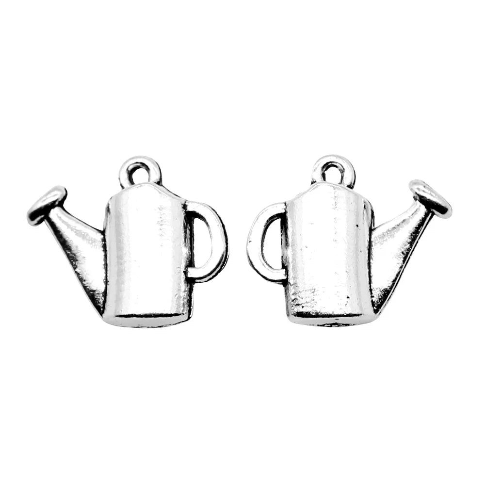 13x16mm 2.1g Antique Silver Zinc Alloy Watering Can Charm Pendant for DIY Garden Theme Jewelry