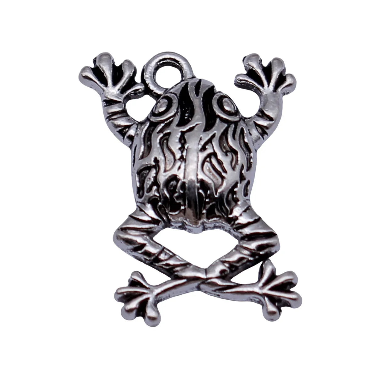 20x13mm 1.3g Antique Silver Zinc Alloy Frog Charm Pendant for DIY Necklace and Bracelet Making