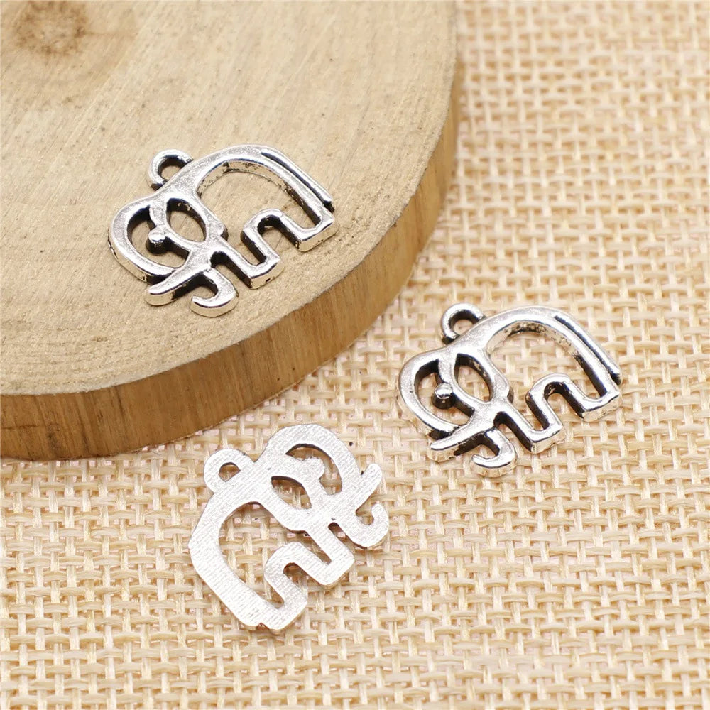 14x16mm 0.9g Multicolor Zinc Alloy Elephant Charm Pendant for DIY Necklace Bracelet Jewelry Making