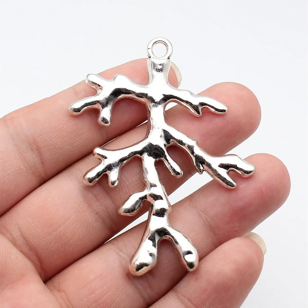 67x53mm 21.5g Antique Silver Zinc Alloy Tree Branch Charm Pendant for DIY Necklace Jewelry Making