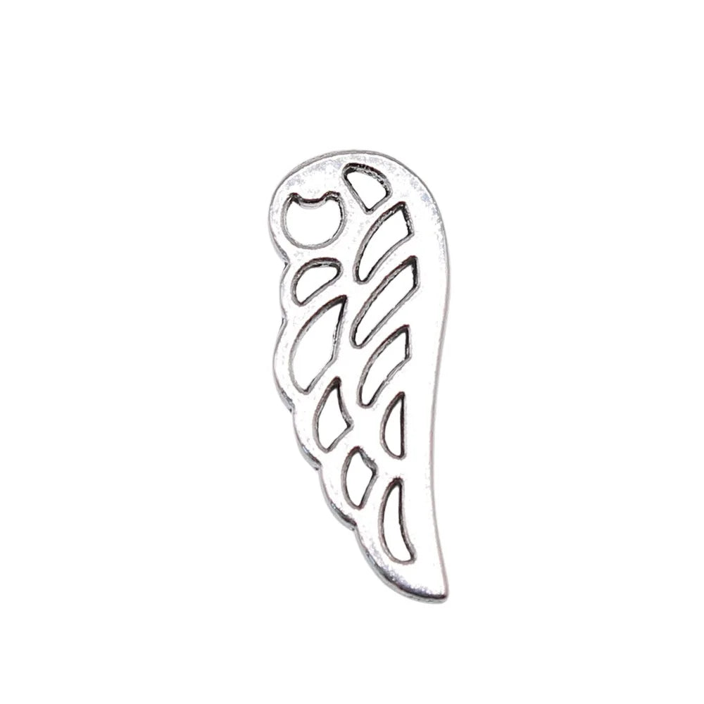 24x9mm 1g Antique Silver Zinc Alloy Wing Charm Pendant for DIY Necklace Bracelet Jewelry Making