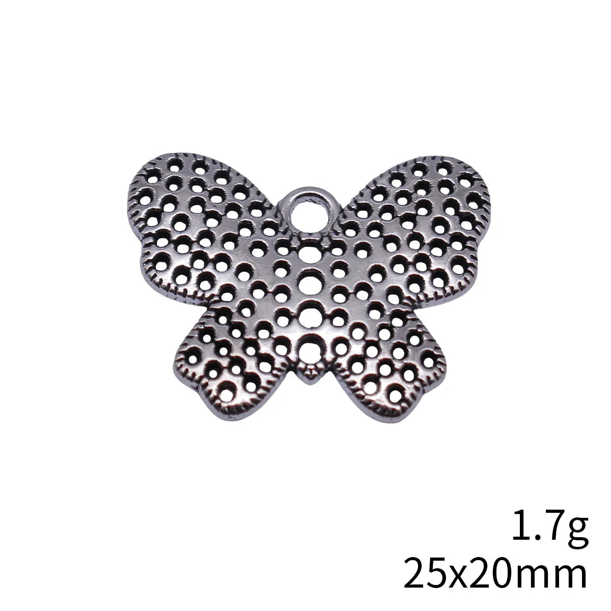 25x20mm 1.7g Antique Silver Zinc Alloy Multi Hole Butterfly Charm Pendant for DIY Earrings Jewelry Making