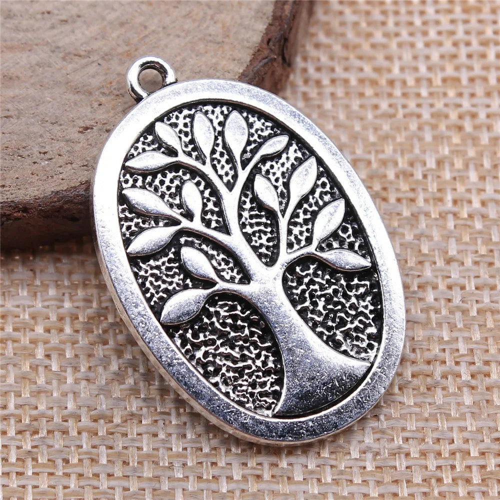 25x38mm 8.4g Antique Silver Zinc Alloy Tree of Life Charm Pendant for Necklace Bracelet Jewelry Making