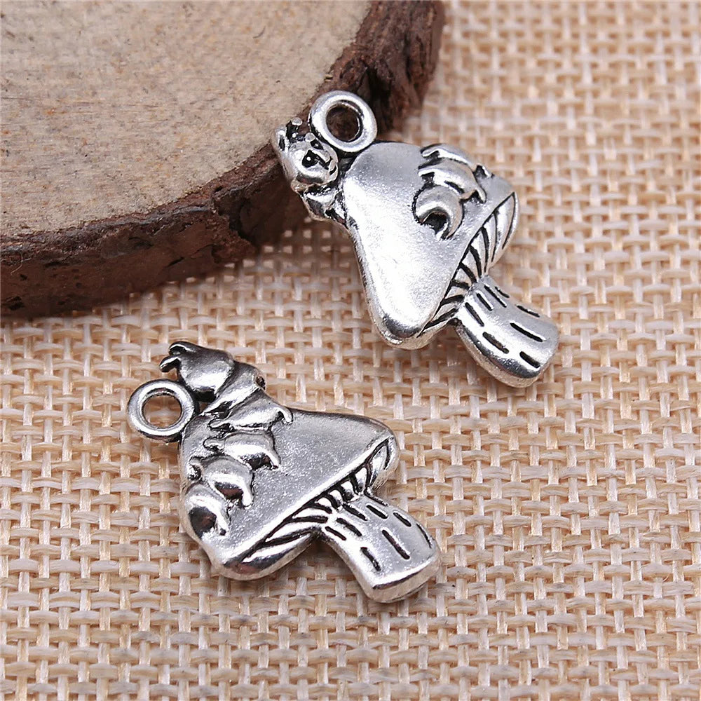25x16mm 3.4g Multicolor Zinc Alloy Caterpillar Mushroom Charm Pendant for DIY Necklace Bracelet