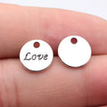 12x12mm 0.77g Antique Silver Zinc Alloy LOVE Round Tag charm pendant for DIY jewelry making