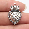 31x20mm 2.4g Antique Silver Zinc Alloy Gothic Heart Charm Pendant for DIY Necklace Bracelet Making