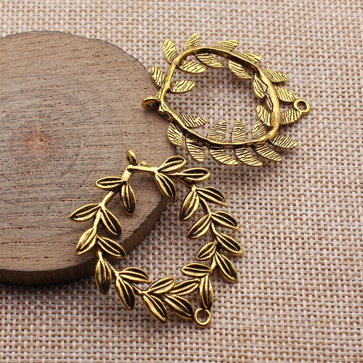43x38mm 4.9g Multicolor Zinc Alloy Olive Branch Connector Charm for DIY Necklace Earrings Jewelry