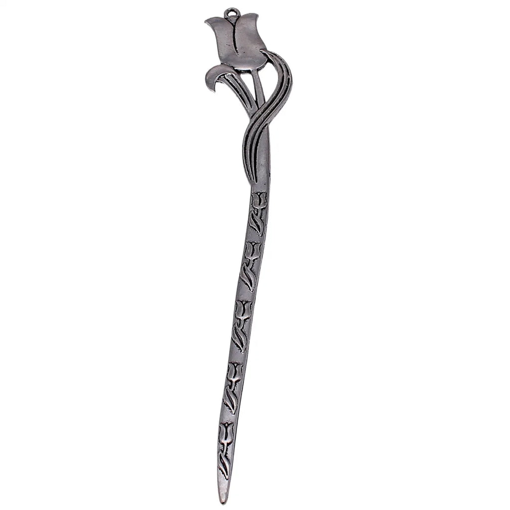 160x26mm 18g Antique Silver Zinc Alloy Flower Tulip Bookmark Jewelry Finding for DIY Book Charm Gifts