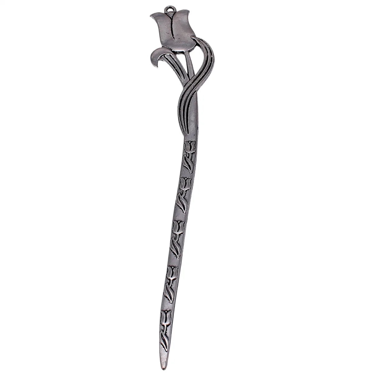 160x26mm 18g Antique Silver Zinc Alloy Flower Tulip Bookmark Jewelry Finding for DIY Book Charm Gifts