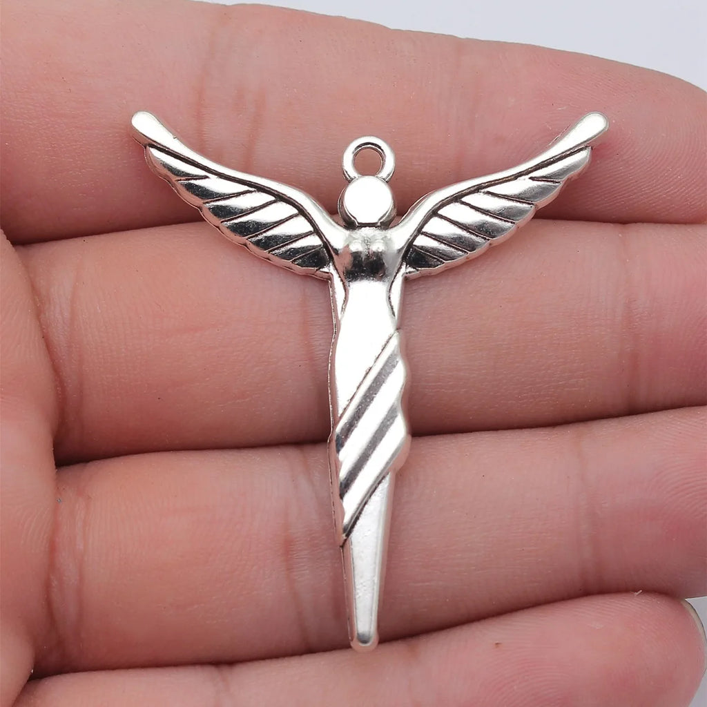49x44mm 7.6g Multicolor Zinc Alloy Angel Charm Pendant for DIY Necklace Bracelet Jewelry Making